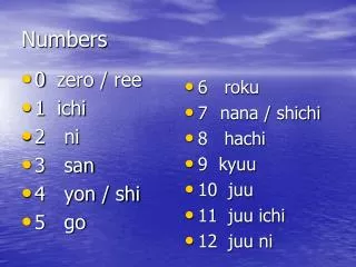 numbers