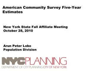 American Community Survey Five-Year Estimates