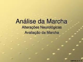 an lise da marcha