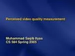 Perceived video quality measurement - slide 1