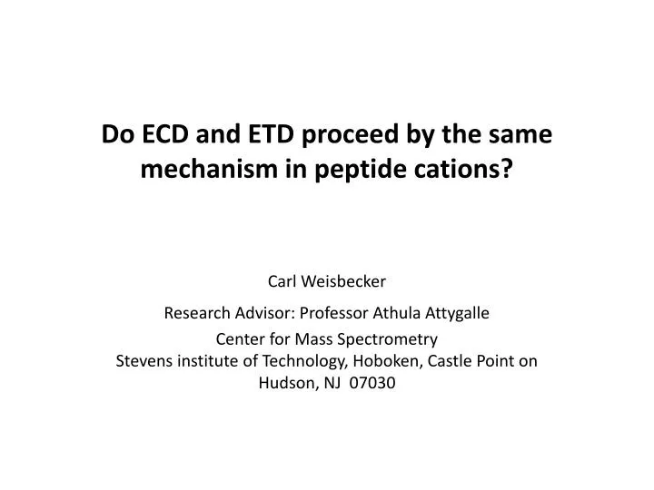 do ecd and etd proceed by the same mechanism in peptide cations