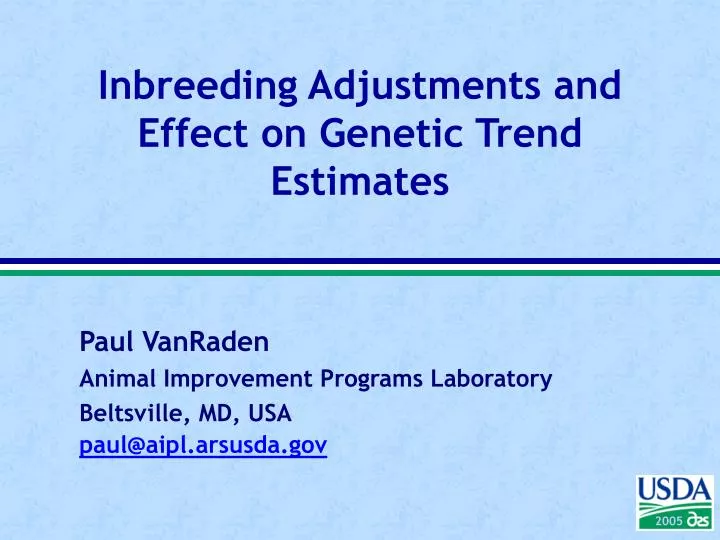 inbreeding adjustments and effect on genetic trend estimates