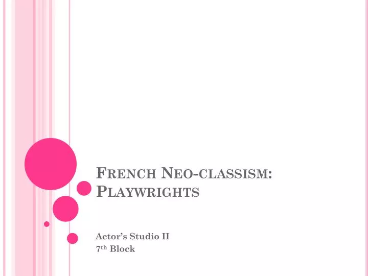 french neo classism playwrights