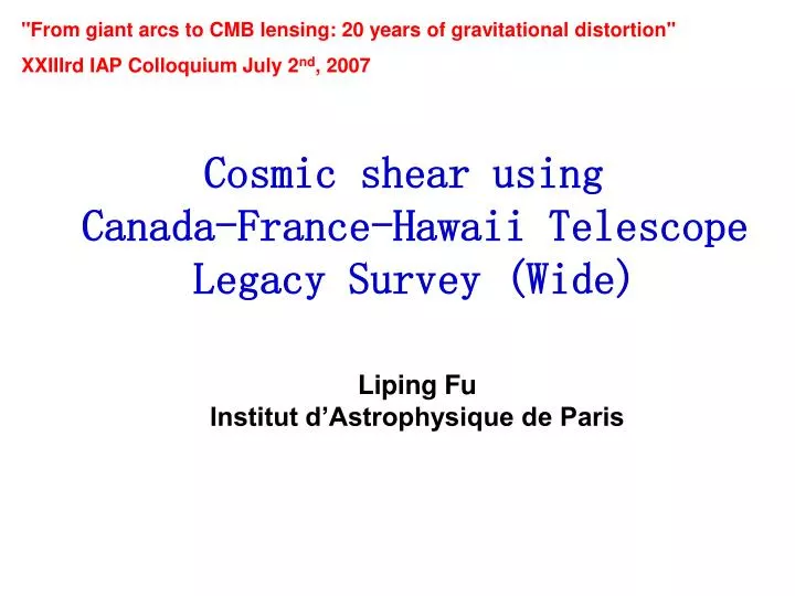cosmic shear using canada france hawaii telescope legacy survey wide