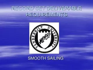 RECORD SET DELIVERABLE REQUIREMENTS