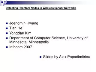 Detecting Phantom Nodes in Wireless Sensor Networks