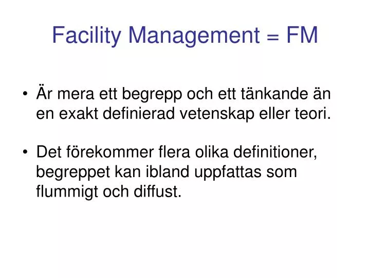 facility management fm