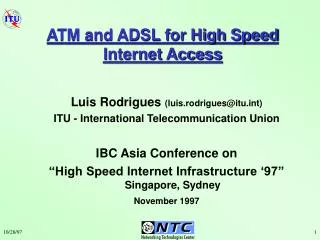 ATM and ADSL for High Speed Internet Access