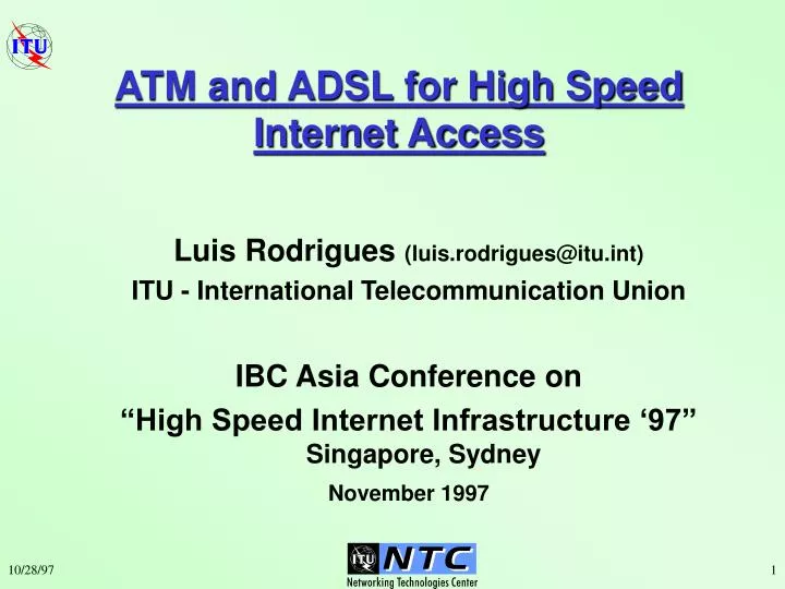 atm and adsl for high speed internet access