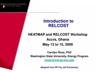Introduction to RELCOST