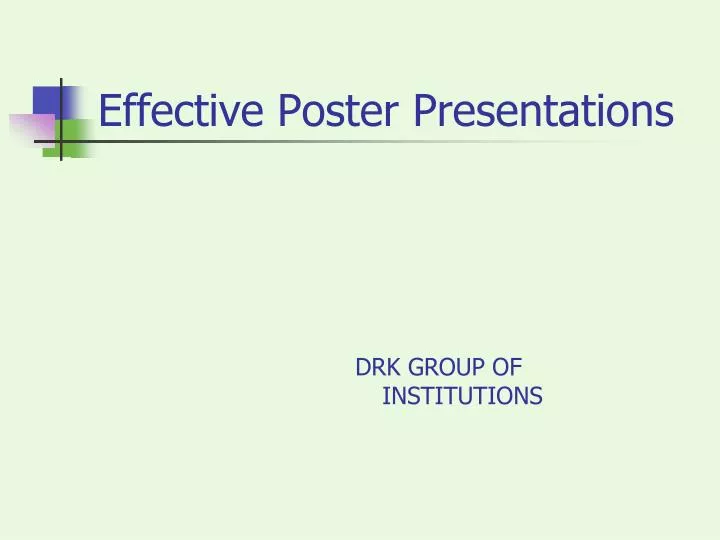 effective poster presentations