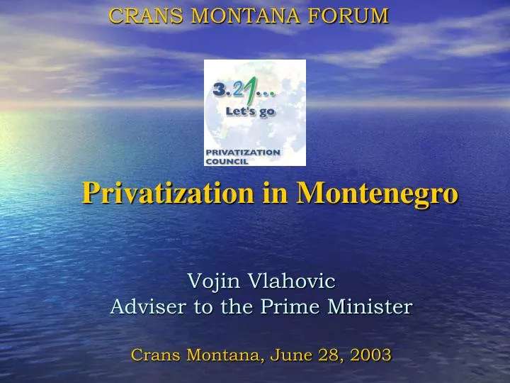 vojin vlahovic adviser to the prime minister crans montana june 28 2003