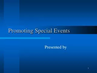promoting special events
