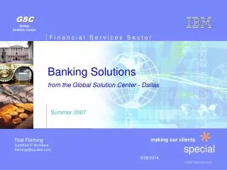 Banking Solutions from the Global Solution Center - Dallas