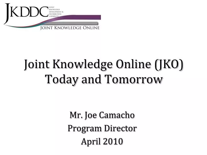 joint knowledge online jko today and tomorrow