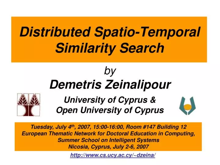distributed spatio temporal similarity search