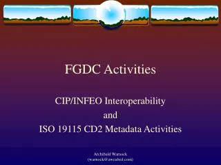 FGDC Activities