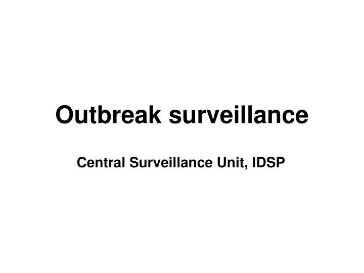 outbreak surveillance