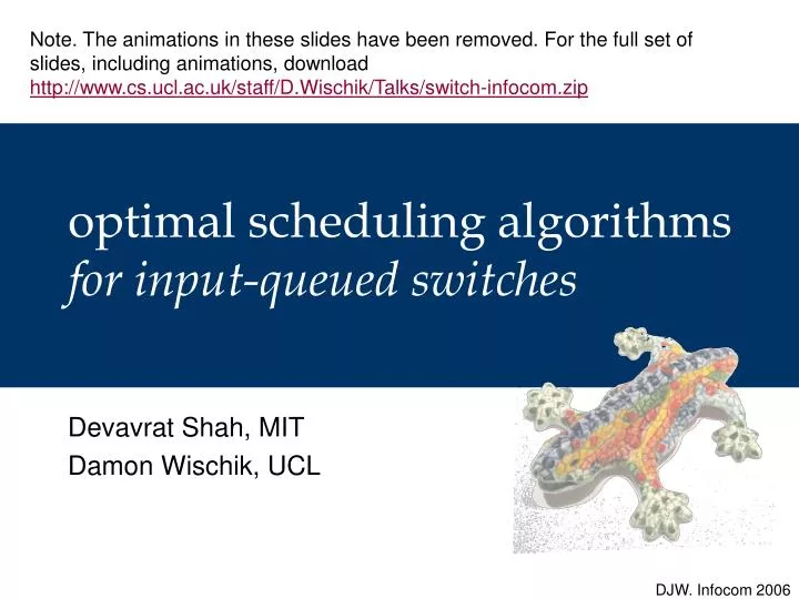 optimal scheduling algorithms for input queued switches