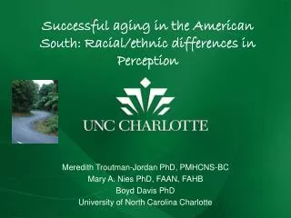Successful aging in the American South : Racial/ethnic differences in Perception