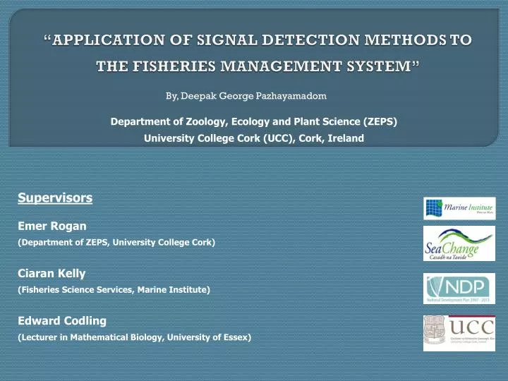 application of signal detection methods to the fisheries management system