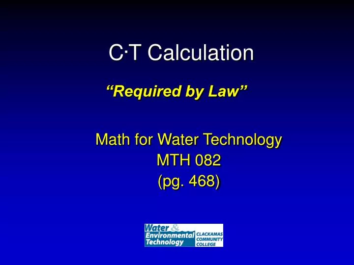 c t calculation