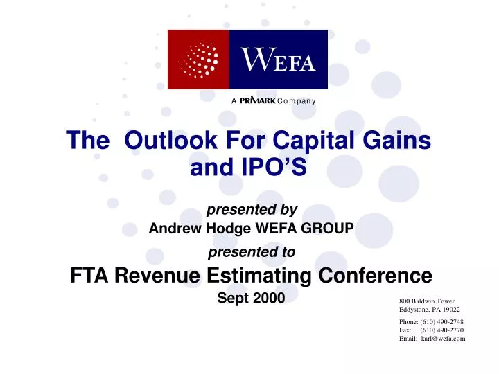 the outlook for capital gains and ipo s