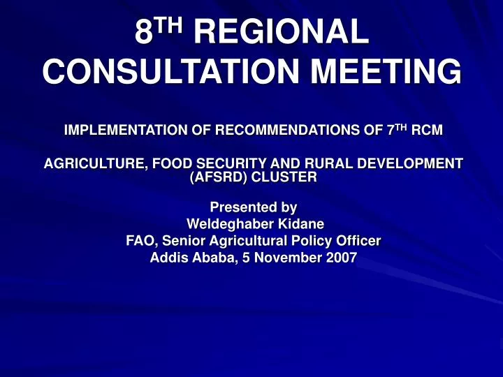 8 th regional consultation meeting