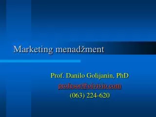 marketing menad ment