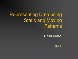 Representing Data using Static and Moving Patterns