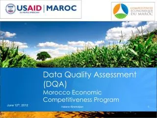 Data Quality Assessment (DQA) Morocco Economic Competitiveness Program