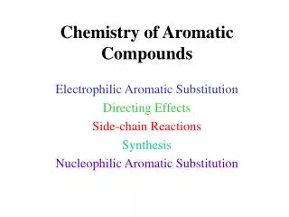 Chemistry of Aromatic Compounds