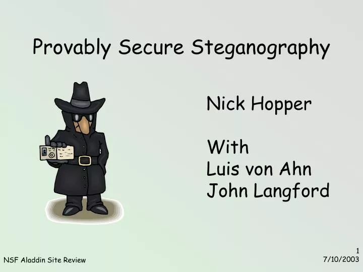 provably secure steganography