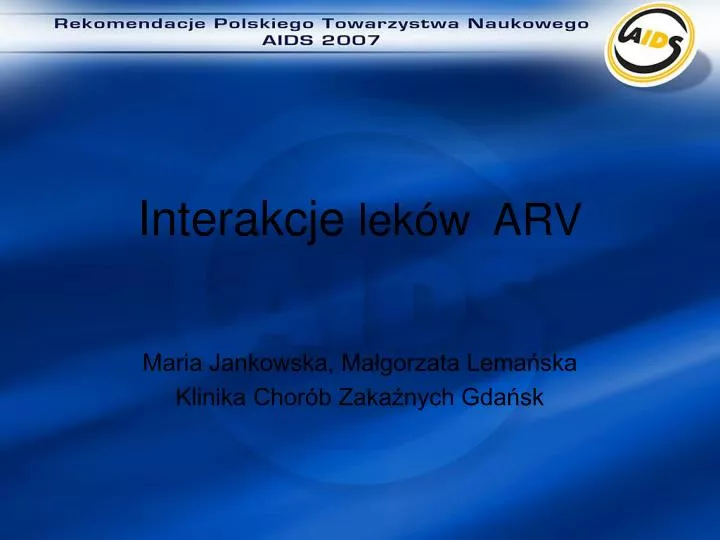 interakcje lek w arv