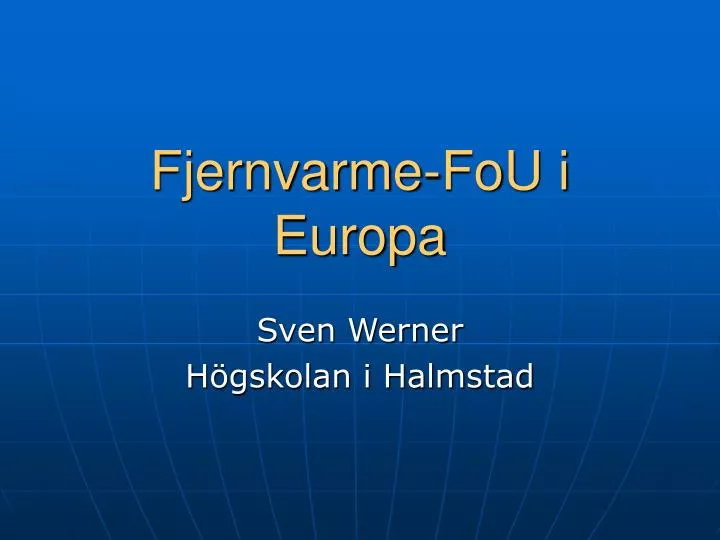 fjernvarme fou i europa