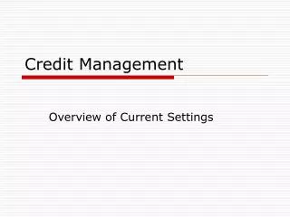 Credit Management