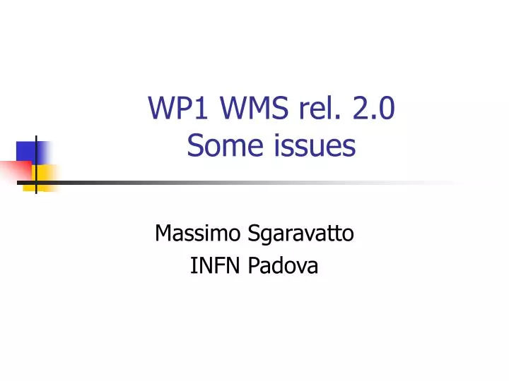 wp1 wms rel 2 0 some issues