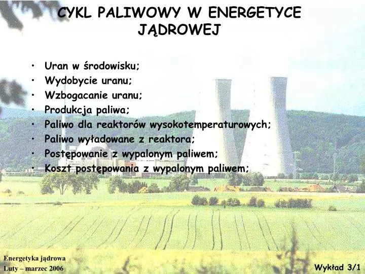 cykl paliwowy w energetyce j drowej