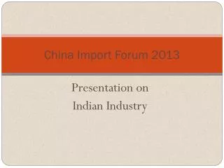 China Import Forum 2013
