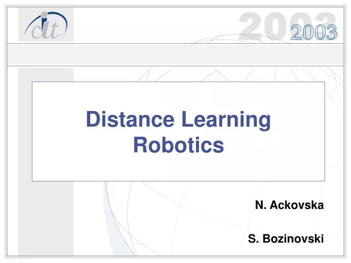 distance learning robotics