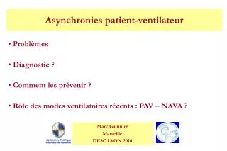 asynchronies patient ventilateur