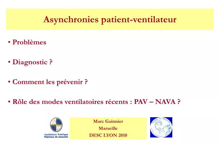 asynchronies patient ventilateur