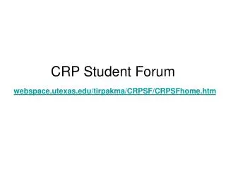 CRP Student Forum