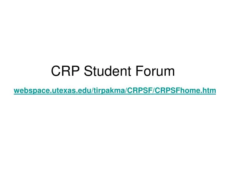 crp student forum