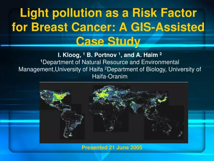 light pollution as a risk factor for breast cancer a gis assisted case study