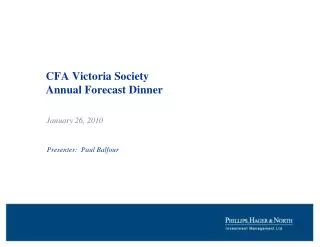CFA Victoria Society Annual Forecast Dinner