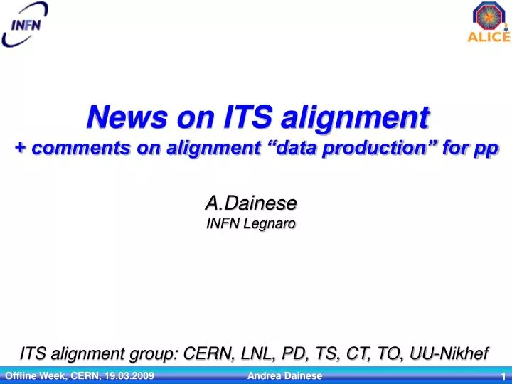 news on its alignment comments on alignment data production for pp
