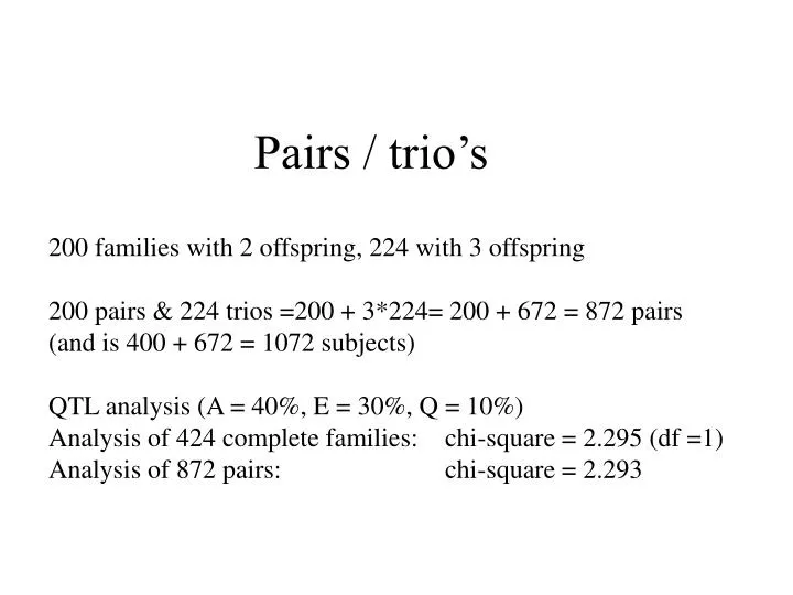 pairs trio s