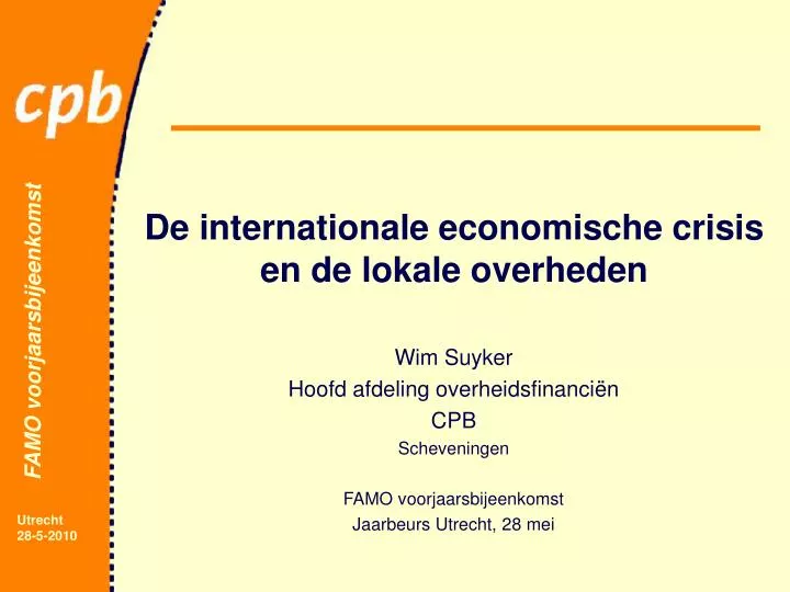 de internationale economische crisis en de lokale overheden