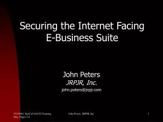 Securing the Internet Facing E-Business Suite